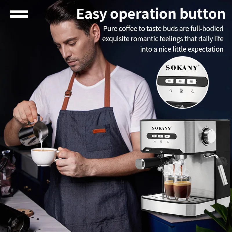 SOKANY6863 Coffee Machine Home Office Capsule Powder Dual Use