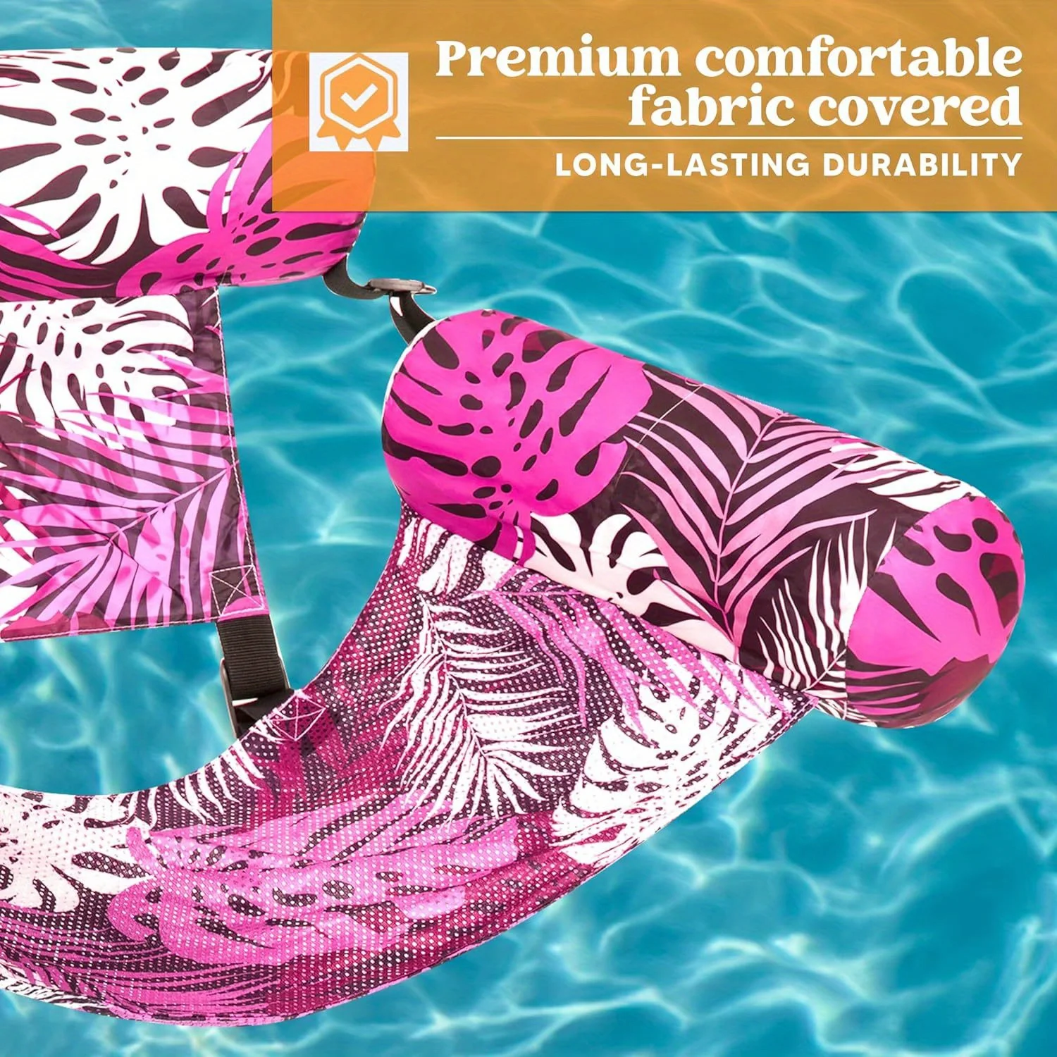 Sloosh 2er-Pack Schwimmende Liegestühle Aufblasbare Pool-Liegen für Erwachsene Hochbelastbar, Schwimmender Sessel für Sommer, Wasser, Strand und See – Detail 3