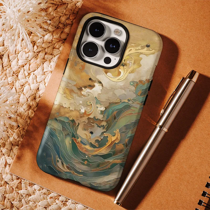 Auspicious Cloud Wave Dual-Function Phone Case