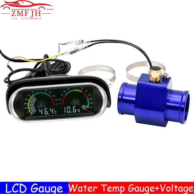 Kit de jauge de température d'eau horizontale de voiture, voltmètre de  tension de température, capteur d'affichage numérique, LCD universel, 10mm,  12 V, 24V, 2 en 1 - AliExpress