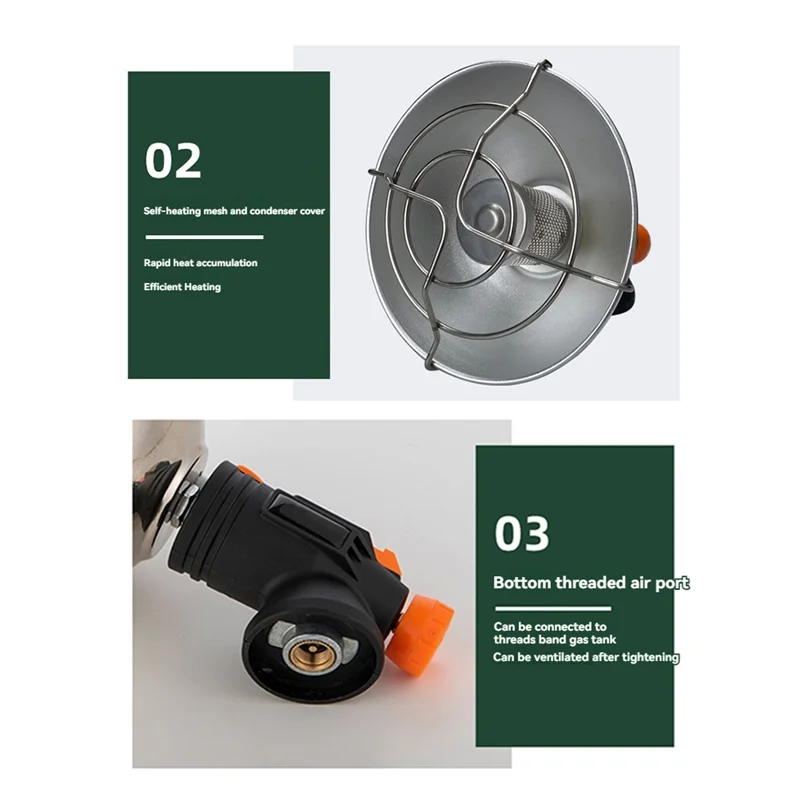 TFORU-야외 휴대용 히터 캠핑 가스 작은 태양 겨울 야외 여행 난방 및 구조 장비(가스 탱크 없음)