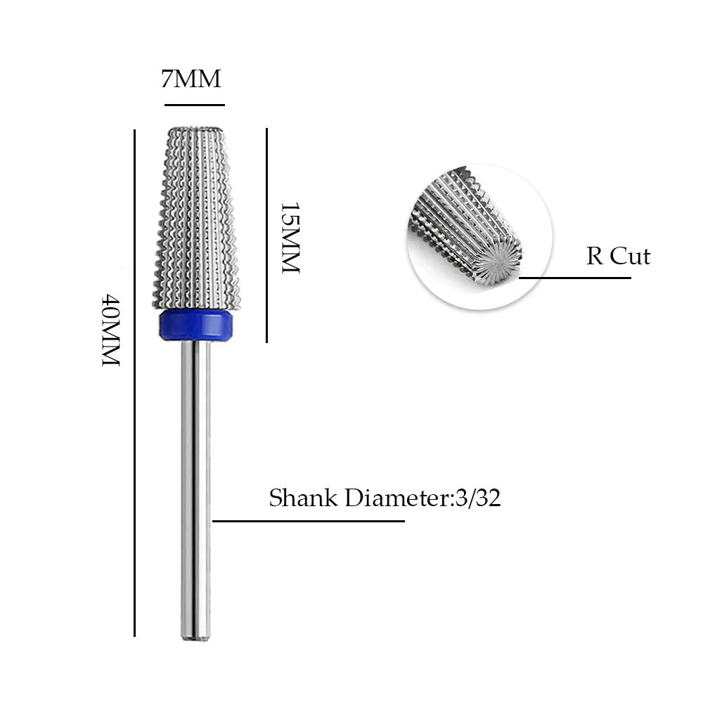 Purple 5-in-1 Tapered Carbide Nail Drill Bit for Manicure and Gel Acrylic Removal