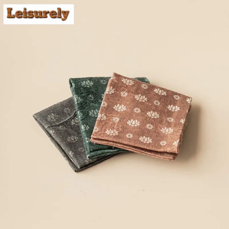Lotus Rectangular Tea Towel Ancient Tea Cup Mat Tea Cup Pad Tea Napkins Household Tea Cloth Chinese Tea Set Accessories Craft