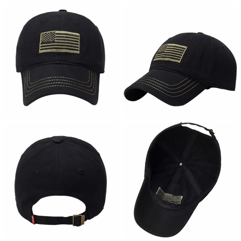 Outdoor Men Women Cap Flag Embroidered Sport Strapback Hats Outdoor Travel Fishing Climbing Sportswear