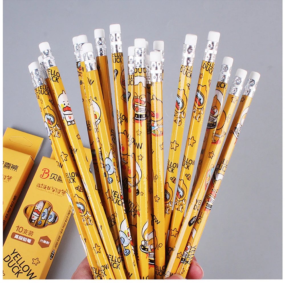 Wholesale 120pcs Kawaii Wood Pencil with Erasers HB Cute Bright Color  Holiday Pencils for Kids Cute Art Supplies for Christmas - AliExpress