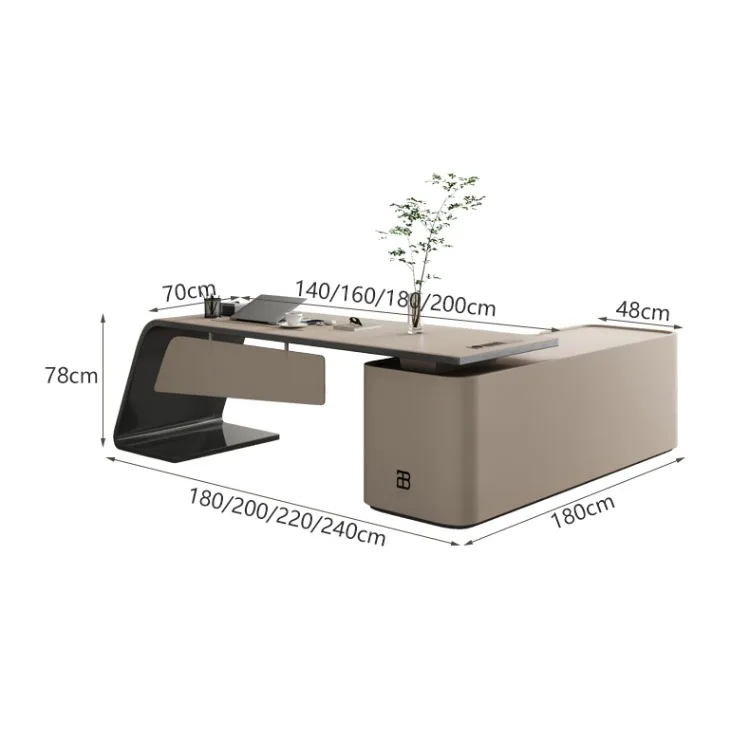 Description Picture 3 of itemLuxury Boss Office Desks Minimalist Work Desk Corner Executive Table Home Study Desktop Computer Table Office Furniture