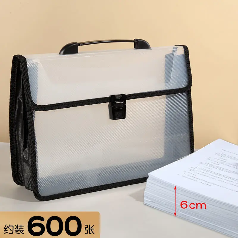 

Work Bag, Large Capacity Handheld Thickened A4 Three-Dimensional Document Bag, Test Paper Storage, Transparent Information Bag,