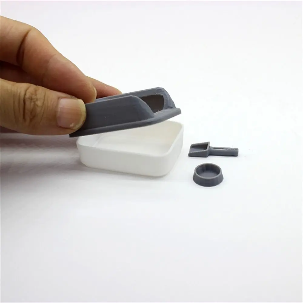 Miniature Dollhouse Cat Litter Box Set