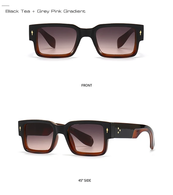 Vintage Punk Square Sunglasses With Rivets For Men And Women_voghion.com