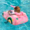 Swimbobo Pink Girl Kids Inflatable Children Swimming Seat Boat Floating Water Gun Toddler Water Toy Baby Ring Float With Canopy 2