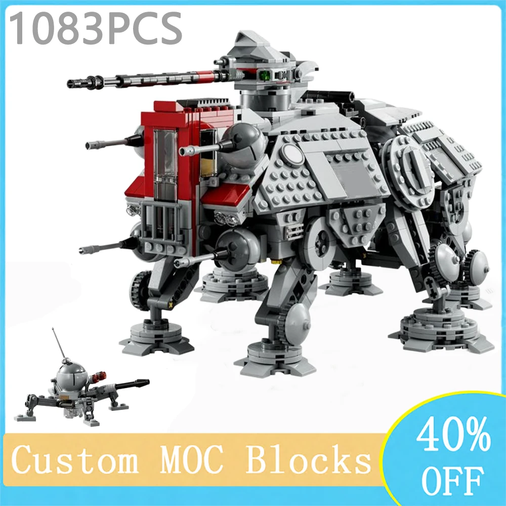 

New 1083Pcs Famous Space Movie MOC Space ATSeries DIY Creative Ideas TE Mecha Childrentoy Birthdaygift Building Block Moc-75337