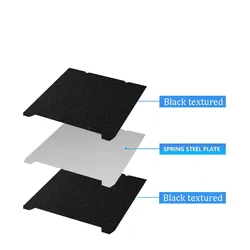 Textured PEI 3D Printer Build Plate with Smooth Magnetic Sheet - 235x235mm (PEI - PEI Black)