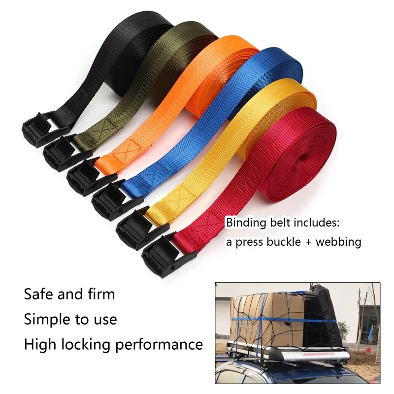

4 Pieces/pack 4m Lashing Strap, Fastening Strap Maximum Load 200kg, Quick Adjustable Lashing Straps for Bicycle, Kayaks GXMF