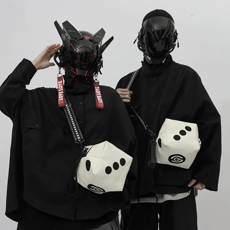 Shoulder Bag Crossbody Fashion Personality Small Square Bag Men Women Unisex Motorcycle Small Square Bag Cool Handsome All-match