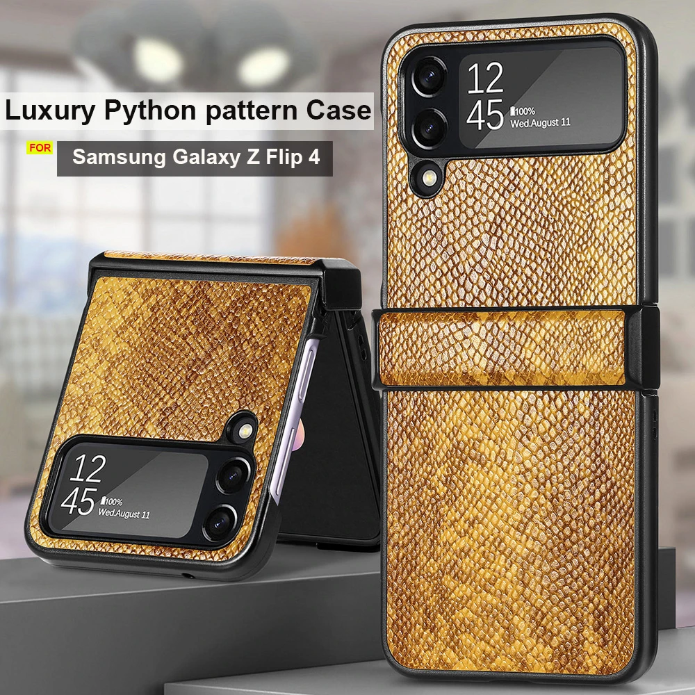 vertrekken Einde Doodskaak Voor Samsung Galaxy Z Flip 4 Case Luxe Python Snake Skin Leather Telefoon  Case Voor Samsung Z Flip 4 Shockproof cover Z Flip3 Cover| | - AliExpress