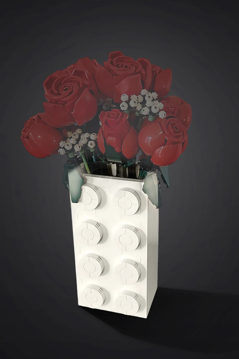 

Gobricks MOC 171911 Brick Vase Model Building Blocks White European and American Minimalist Vase Home Decoration Bricks Kids Toy