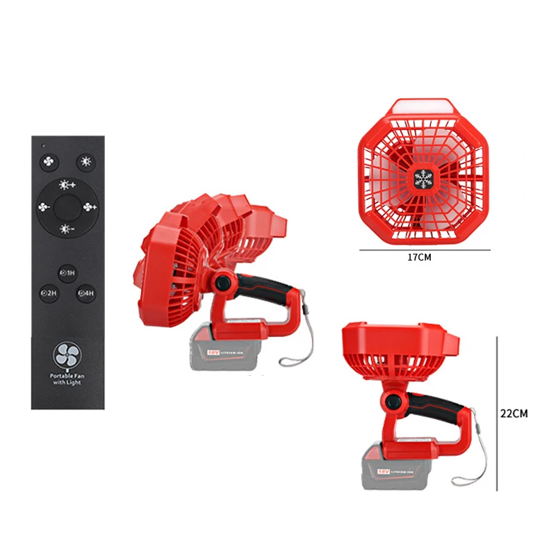 14.4-18V Portable Cordless Fan for Makita/Bosch/Dewalt/Milwaukee 18V Lithium Bat