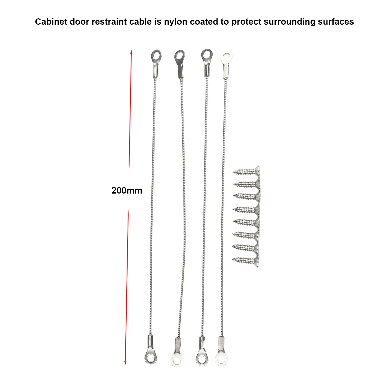 4pcs Stainless Steel Cabinet Door Restrictor Durable Long Lasting Nylon Coated To Protect Surfaces Adjustable Door Opening Angle