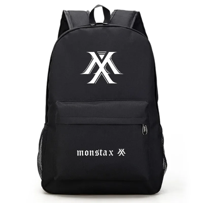 

Monsta X Printed Korean Stars Black Backpack Bag School Book Bags Laptop Boys Girls Back To School Gift Casual