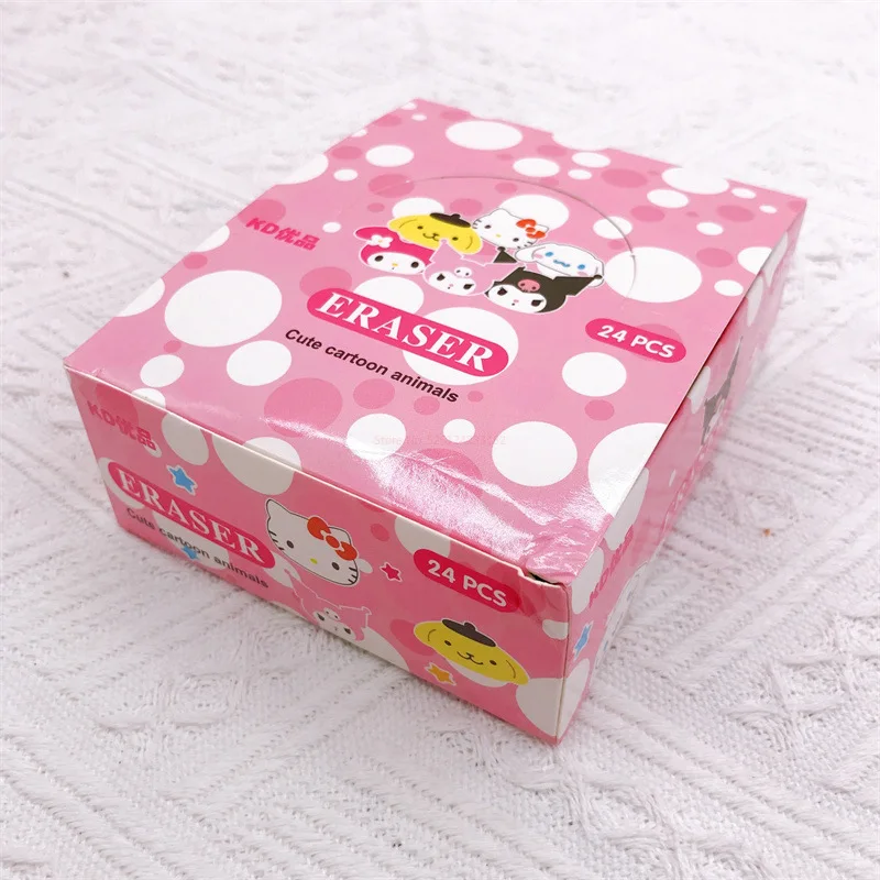 Фото 24 шт. Sanrio мультяшный ластик Kawaii аниме Cinnamoroll/kuromi/my Melody мини Ластик Детские Обучающие канцелярские принадлежности оптом №5