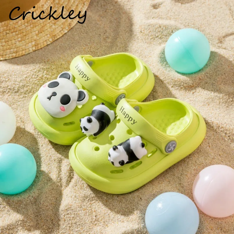

Cute Panda 3D Children Slippers Summer EVA Cartoon Boys Girls Clogs Shoes Soft Bottom Toddler Kids Beach Slipper