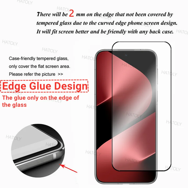 Premium 3D Curved Tempered Glass Screen Protector - 2 Pack