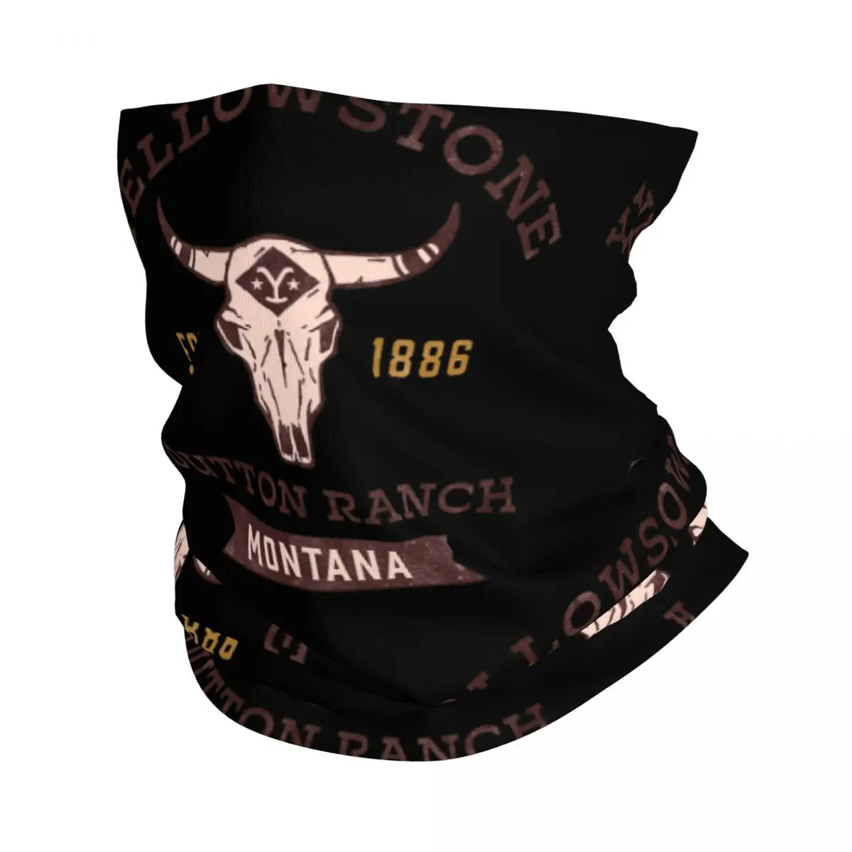 

Yellowstone Dutton Ranch Montana Cattle Skull Neck Gaiter Printed Unisex Face Mask Scarf Warm Headband Hiking Windproof