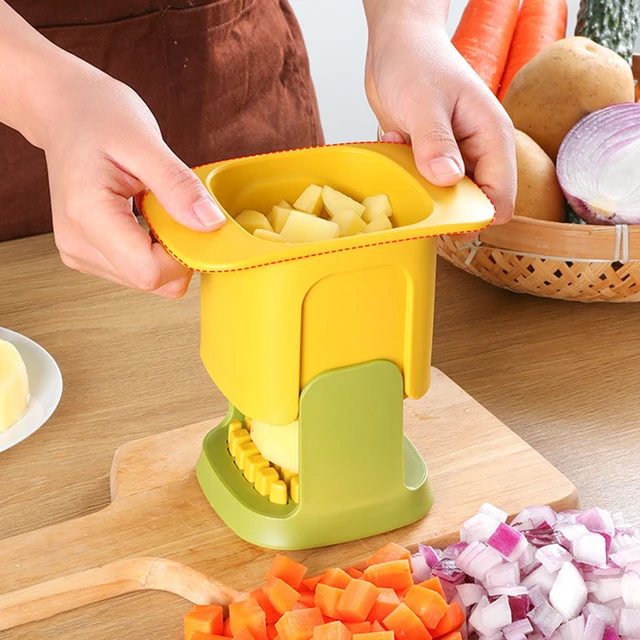 Multifunctional Hand Pressure Cutter Kitchen Potato Chip Cutting Diced  Radish Onion Cubes Artifact Kitchen Accessories Durable - AliExpress