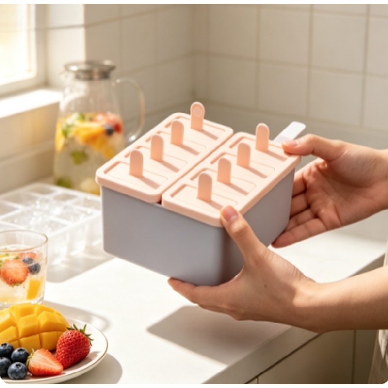 Food Grade Covered Reusable Ice Pop Popsicle Mold Maker