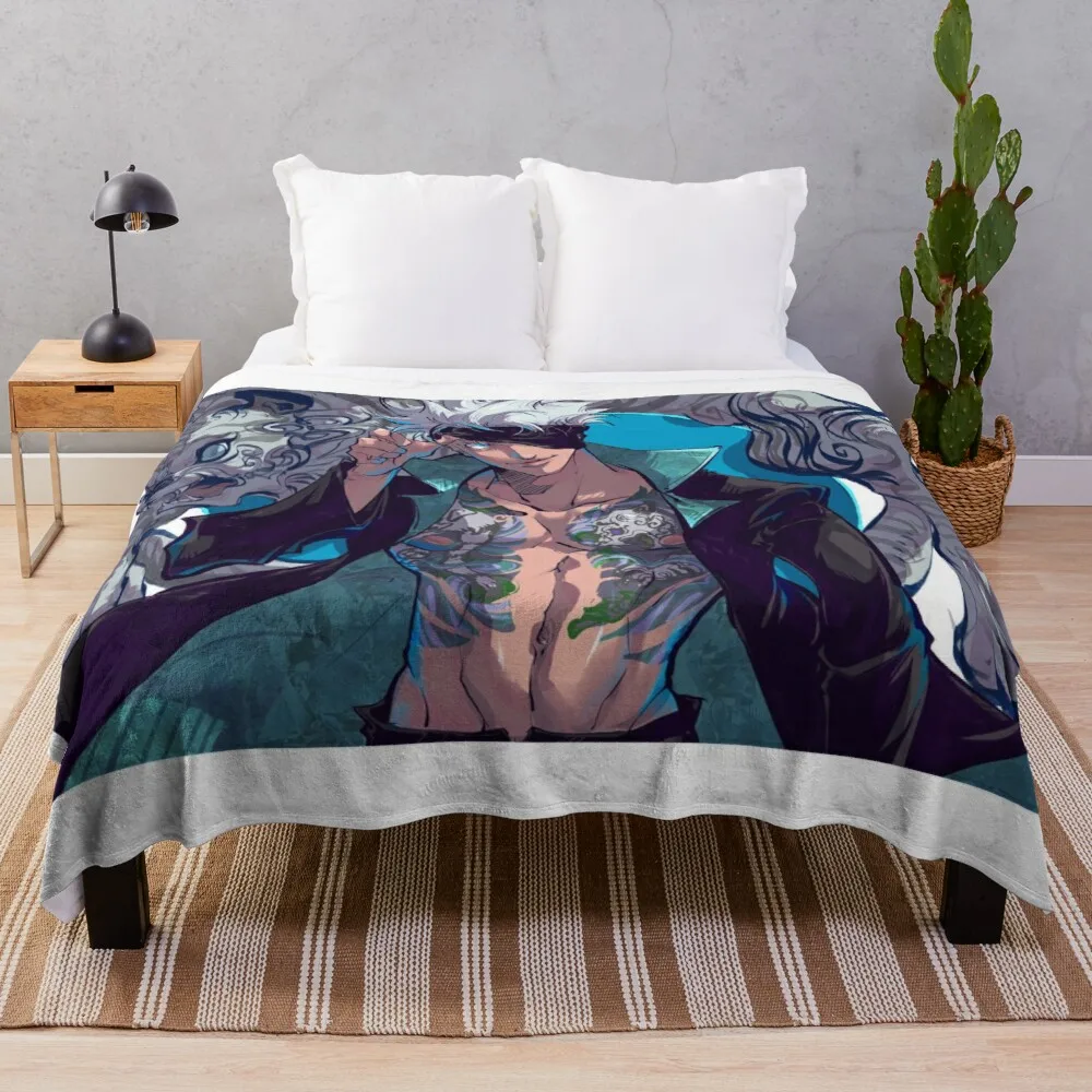 

4K Gojo Satoru Throw Blanket Blanket With Fur Luxury Throw Blanket