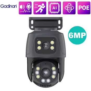 Gadinan PTZ Dual Screens Smart Wired POE IP Camera 6MP Dual Lens Tracking Motion Detection Two-way Audio CCTV Video Surveillance 1