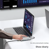 FC&EC 9-IN-1 USB C Docking Station TYPE-C HUB to HDMI 4K 60Hz with Screen off Button USB 3.0 5Gbps HUB 100W Fast Charge for Mac - Image 3