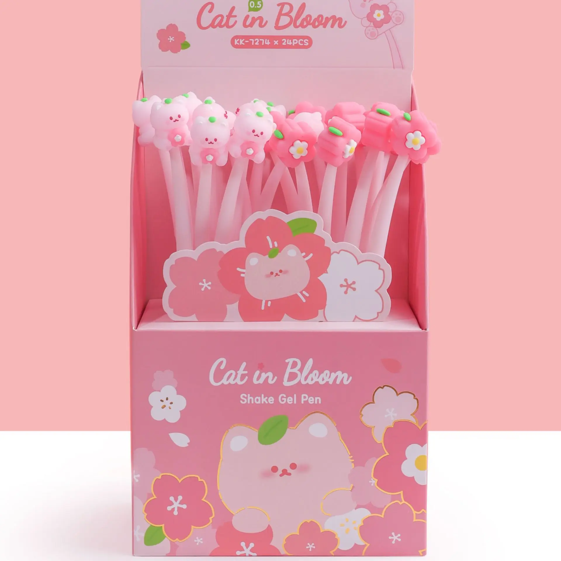 

24pcs Cute Cherry Blossom Rabbit Neutral Pen Silicone Signature Pen Water Pen Student Stationery Supplies Wholesale Gift Award