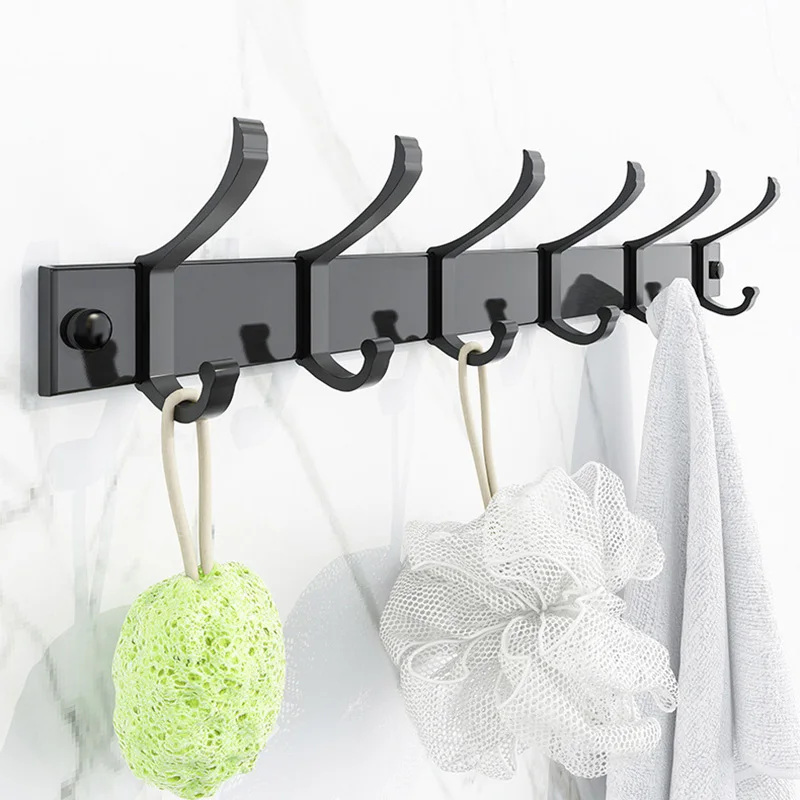

Bathroom Accessories Space Aluminum Robe Hooks Bathtowel Hanger Wall Coat Clothes Holder Bathroom Kitchen Bedroom No Drill Hooks