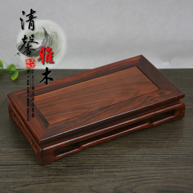 Red wood for rectangular stone vases Min dynasty type kettle seal bonsai furnishing articles of Buddha base