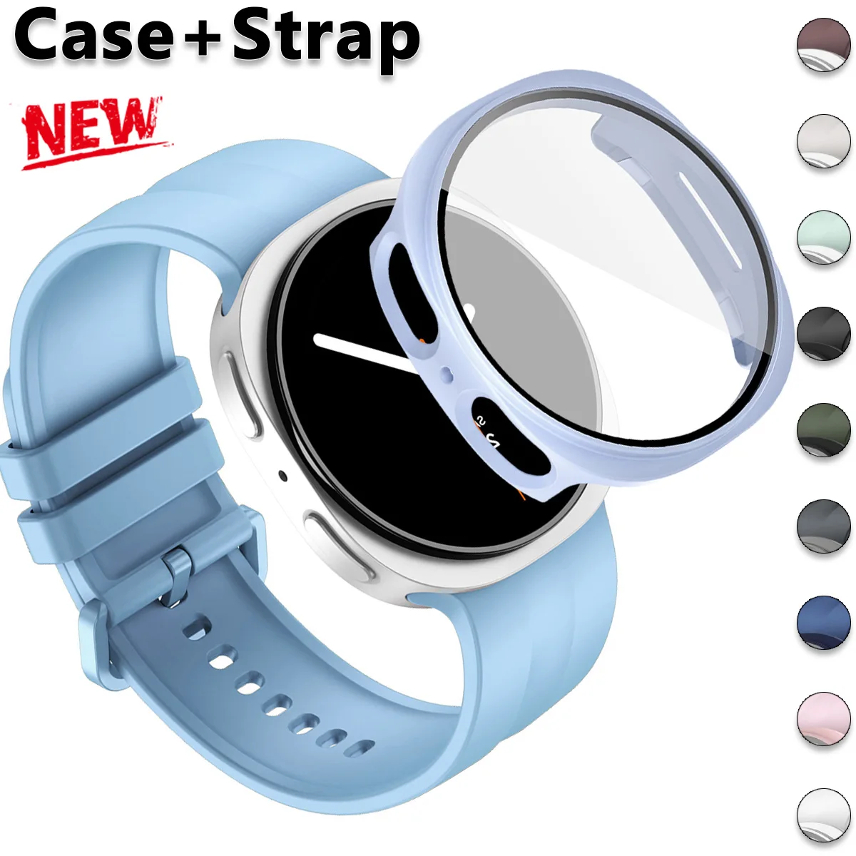 Protective Case with Band and Full-Coverage Glass Screen Protector