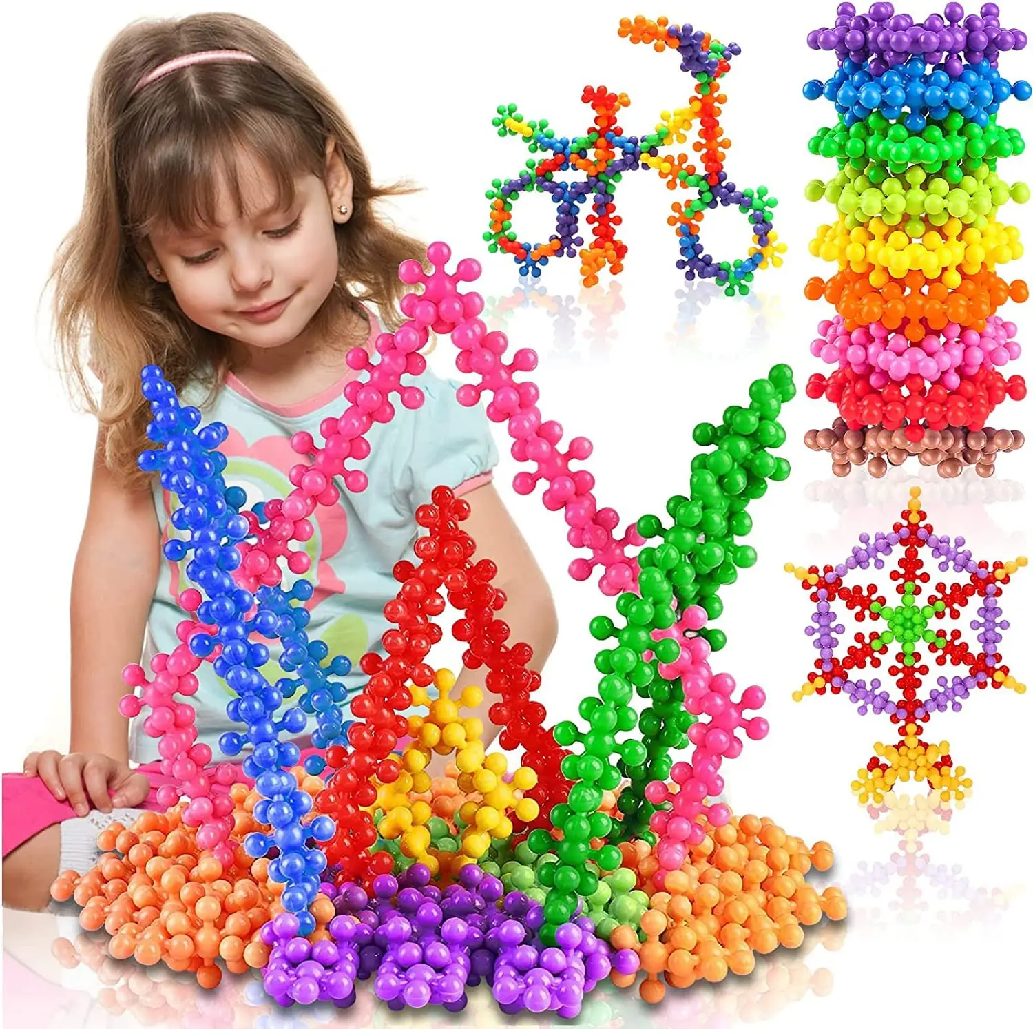 Kids Building Blocks STEM Toys, 100 Pcs - Educational Interlocking Toy