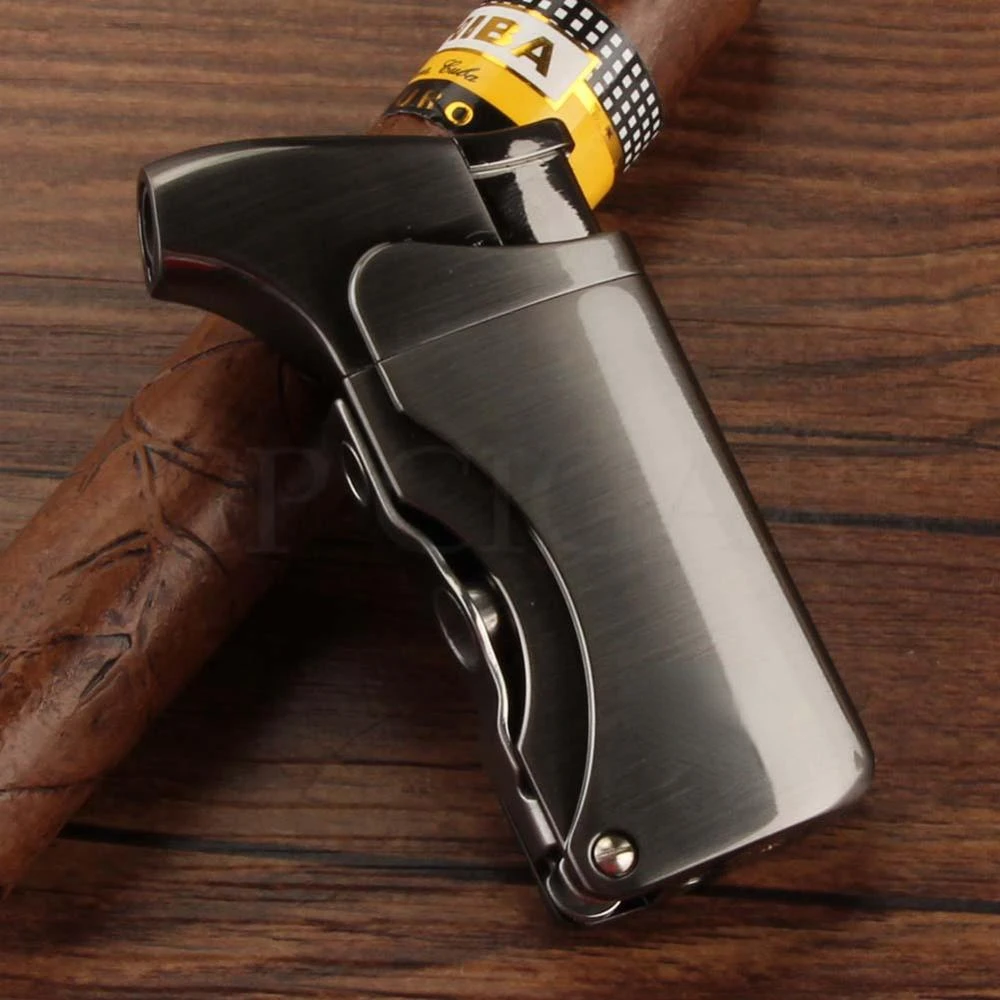 Cigar Lighter Torch Windproof Cigarette Lighters Luxury 1 Jet Flame Gas Lighter Pocket W/ Cigar
