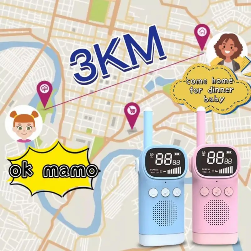 

Educational Toys Cartoon 1-3km Effective Distance Built-in Flashlight Children Radio Birthday Gift Kids Walkie Talkie Toys 0.5w