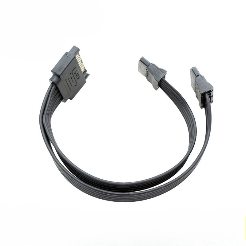 SATA 전원 분배 케이블 SSD HDD 하드 전원 케이블 SATA 15핀 수컷에서 2개 암컷 전원 Y-스플리터 연장 케이블
