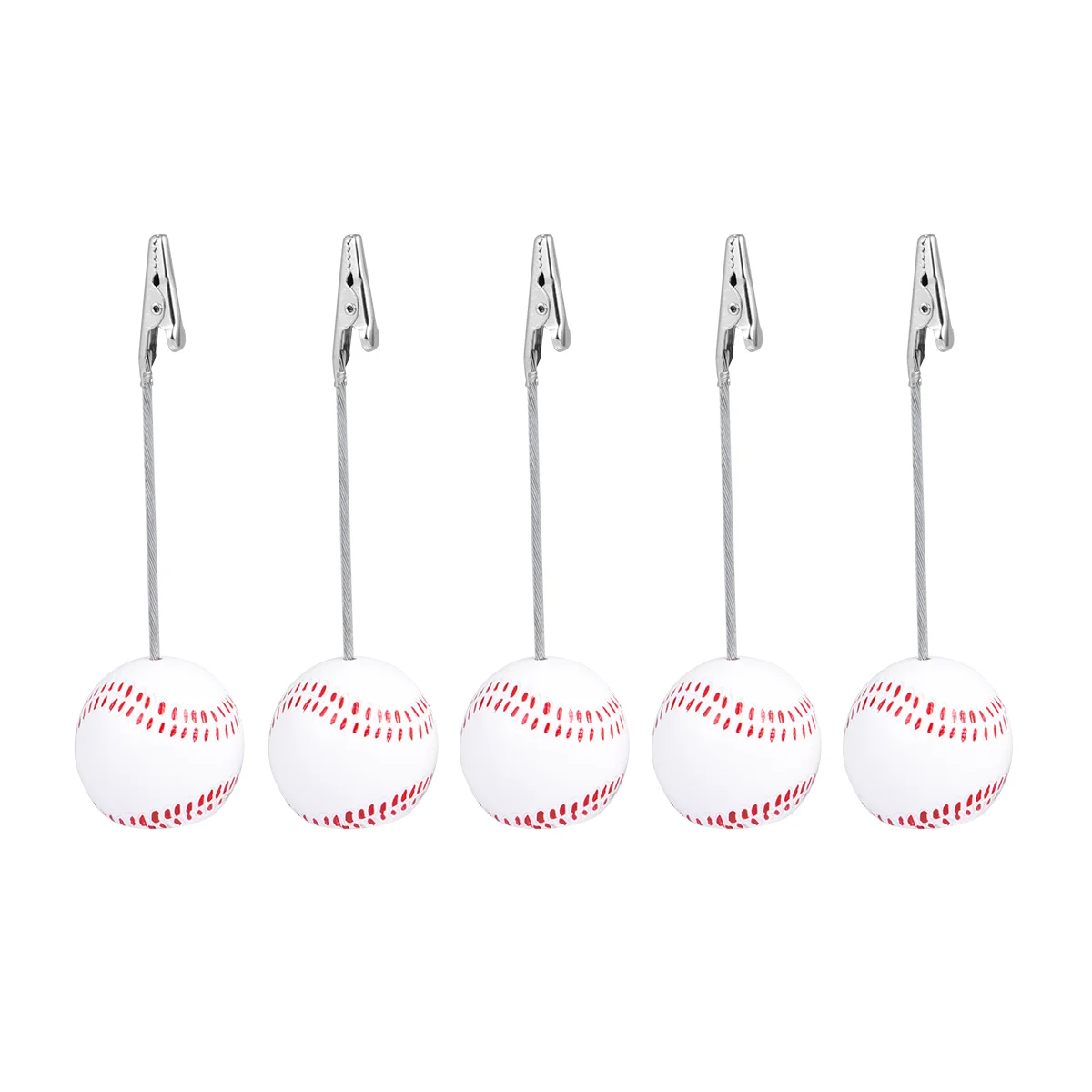 

5 Pcs Sports Decor Baseball Shaped Photo Holder Stand Menu Clips Folder Paper Table Number Holders Party