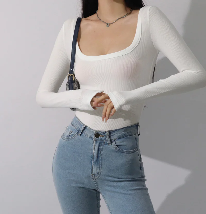 Sun-imperial Extra Square Neck Long Sleeved Bodysuit