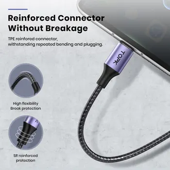 TOPK 3A Micro USB Type C Phone Charger Charging Cable Quick Charge Mobile Phone Cables Wire for Xiaomi Redmi Note 10 9 5