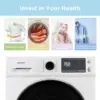 24" Washer and Dryer Combo 2.7 cu.ft 26lbs Washing Machine Steam Care, Overnight Dry, No Shaking Front Load 3
