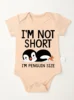 Newborn I'm Not Short Printing Bodysuit Baby Girl Boy Penguin Pattern Clothes Rompers Jumpsuit Infant Toddler Cute 4