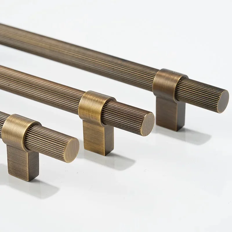 มือจับลายเส้นทองเหลืองโบราณ มือจับตู้ครัว มือจับลิ้นชัก ปุ่มจับตู้เสื้อผ้า มือจับเฟอร์นิเจอร์ อุปกรณ์ครัว 1