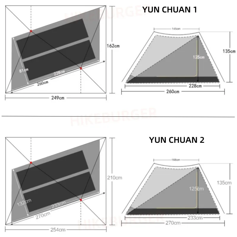Asta gear Yun Chuan Outdoor Camping Tent Ultralight Portable Hiking Tent Waterproof Trekking Travel Double silicon Tent 2
