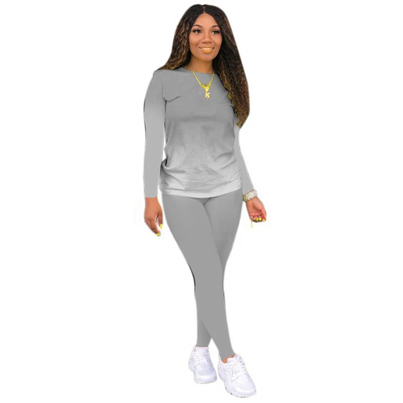 New Fashion Women Sweat Suit Casual Long Sleeve Hoodies And Pants Tracksuit Solid Color Jogging Suits