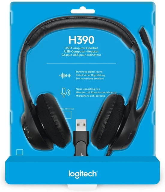 Logitech H390 USB Wired Headset Stereo Headphones with Noise-Cancelling Microphone For PC/Mac/Laptop - Image 3