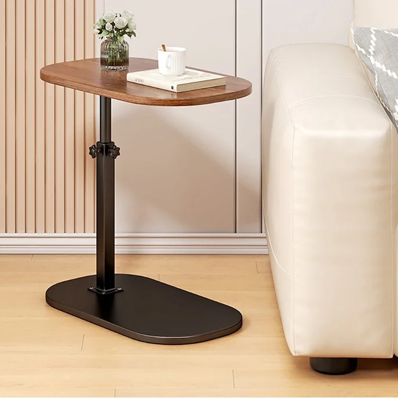 Sofa Tray Table for Couch Arm Side Table Height Adjustable TV End Table C Shaped Snack for Living Room Bedroom